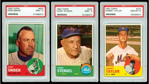Baseball and Trading Cards - 1963 Topps Mets PSA 9 & 10 Trio