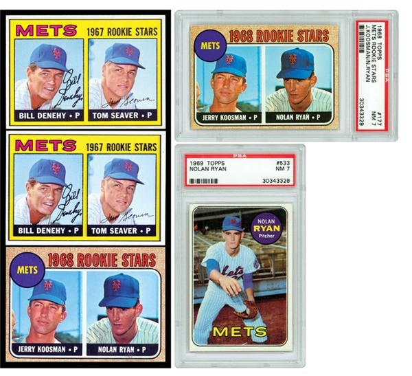 Baseball and Trading Cards - Ryan and Seaver Lot with Four Rookies