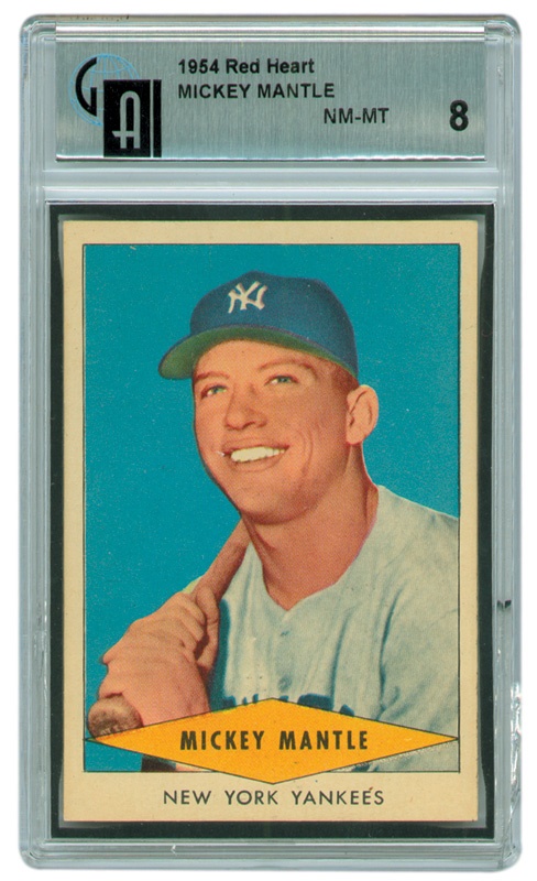 Baseball and Trading Cards - 1954 Red Heart Mickey Mantle GAI 8