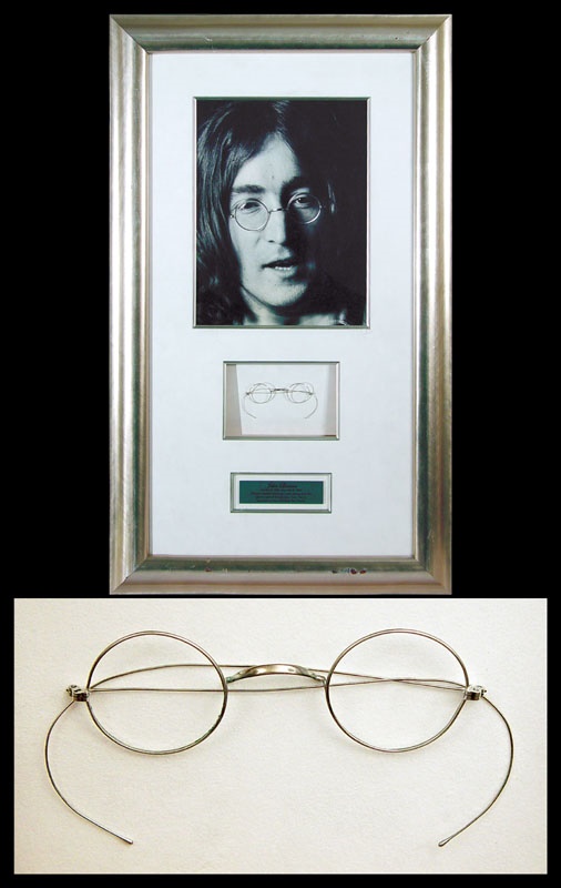 John Lennon Owned and Worn Silver Rimmed Glasses