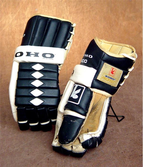 Hockey Equipment - 1980’s Mario Lemieux Game Worn Gloves