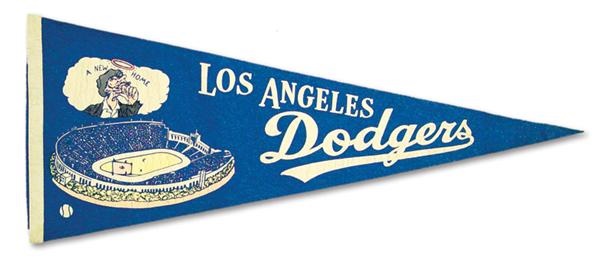 Jackie Robinson & Brooklyn Dodgers - 1958 Los Angeles Dodgers "Bum" Pennant