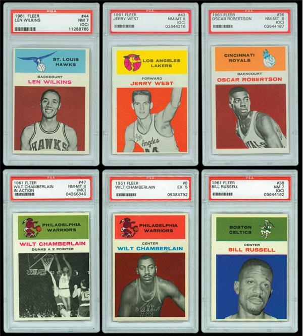 Basketball Cards - 1961/62 Fleer Basketball PSA Graded Set