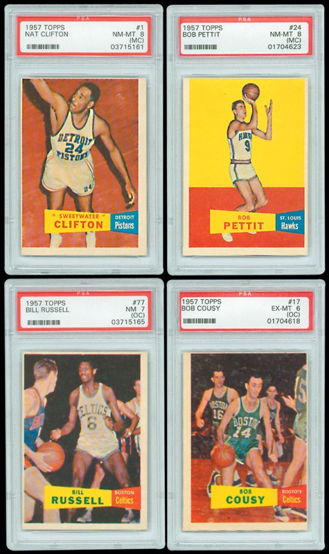Basketball Cards - 1957/58 Topps Basketball PSA Graded Near Set (65)