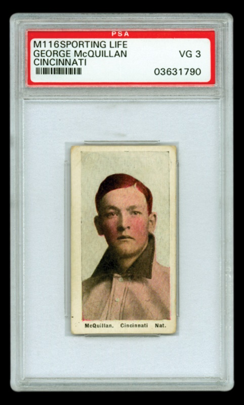 Baseball and Trading Cards - 1911 M116 Sporting Life McQuillan Cincinnati PSA 3