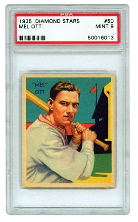 Baseball and Trading Cards - 1935 Diamond Stars Mel Ott PSA 9