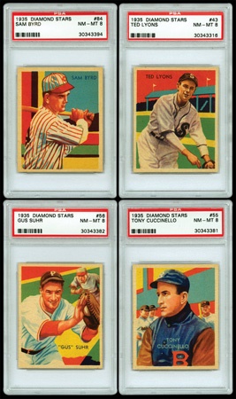 Baseball and Trading Cards - 1935 Diamond Stars PSA 8 Group (6)