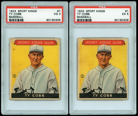 Baseball and Trading Cards - 1933 Sport Kings #1 Ty Cobb PSA 3 & PSA 5