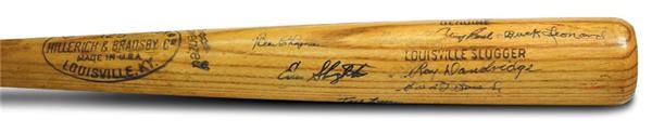 1973-75 Johnny Bench Game Used Bat (35.5”) Signed by Hall of Famers