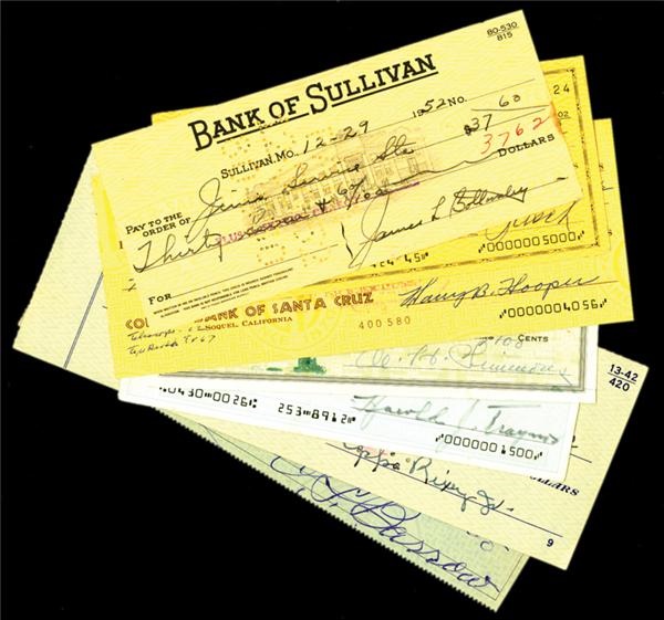 - Hall of Famers Signed Check Collection (7)