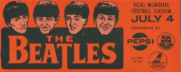 The Beatles - 1966 Beatles Manila Concert Handbill Sticker