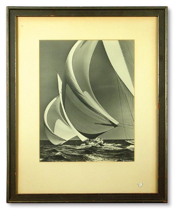 Signed Morris Rosenfeld Flying Spinnakers Sailing Photograph (10x13”)