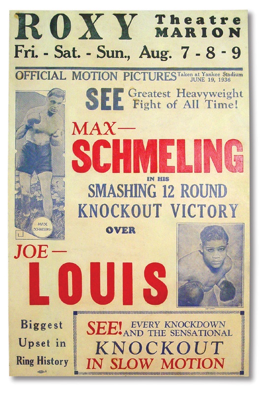 - 1936 Joe Louis vs. Max Schmeling Boxing Poster