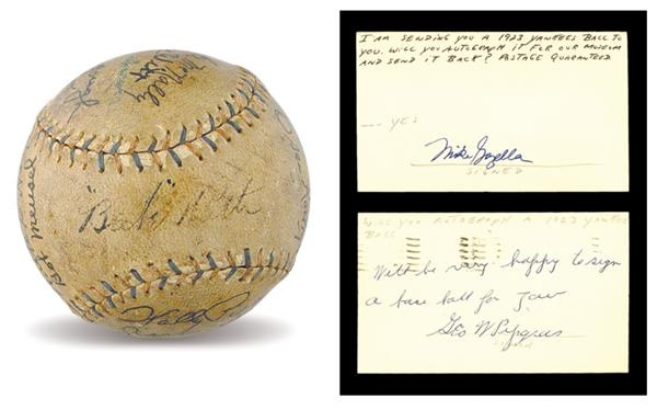 NY Yankees, Giants & Mets - 1923 New York Yankees Team Signed Baseball