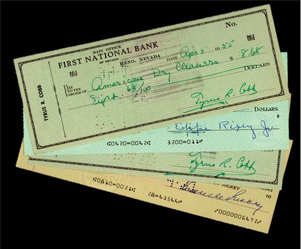 Baseball Autographs - Hall of Famers Signed Checks and Cut Check Signature Collection (8)