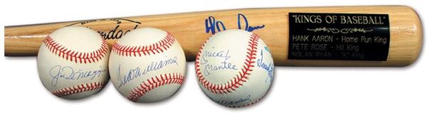 Baseball Autographs - Baseball Greats Signed Collection & Triple Crown Ball