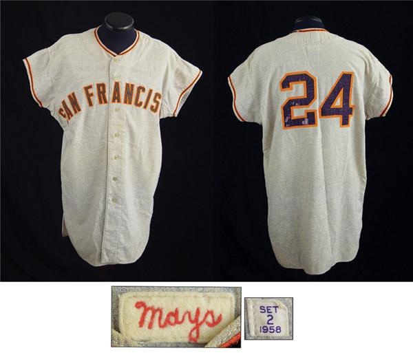 Baseball Jerseys - 1958 Willie Mays Game Worn Jersey