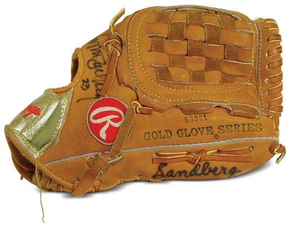 Circa 1991 Ryne Sandberg Signed Game Used Glove