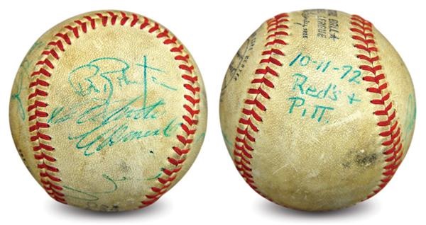 Clemente and Pittsburgh Pirates - 1972 Roberto Clemente Signed Last Major League Home Run Ball
