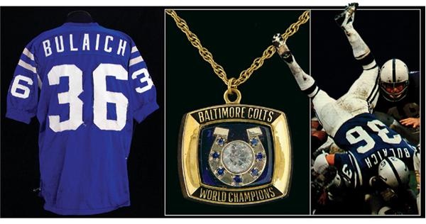 Football - Norm Bulaich Baltimore Colts Game Worn Jersey, Charm & Sports Illustrated