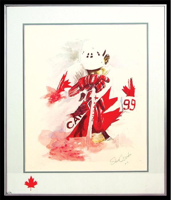 Wayne Gretzky - Peter Pocklington’s 1983 Wayne Gretzky “Canada Cup” Lithograph by Steve Csorba (18x24”)