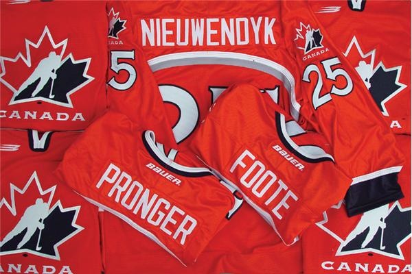 Team Canada - Collection of 1998 Nagano Olympics Team Canada Game Worn Jerseys (7)