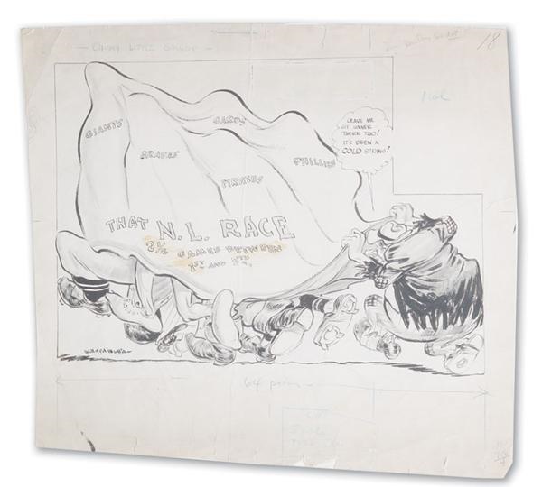 - 1950's Willard Mullin Original Artwork for <i>The Sporting News</i>