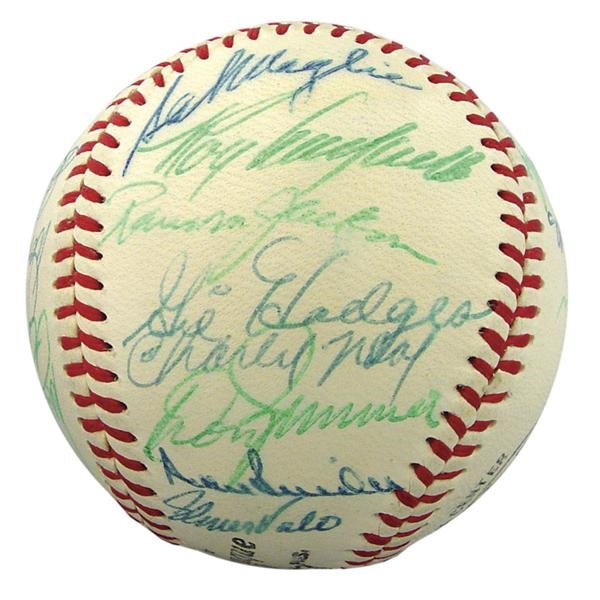Brian Strum Collection - Mint 1957 Brooklyn Dodgers Team Signed Baseball