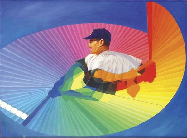 Ted Williams - Ted Williams Painting For Sports Illustrated (24x32")