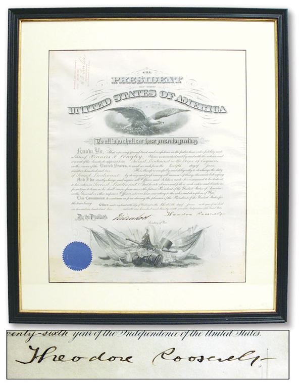 Americana Autographs - Teddy Roosevelt Signed Document