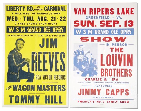 Posters and Handbills - Late 1950’s Jim Reeves and Louvin’ Brothers Posters (2)