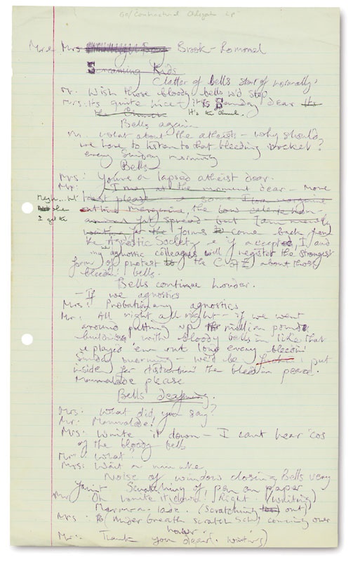 Graham Chapman - Graham Chapman Handwritten Sketch