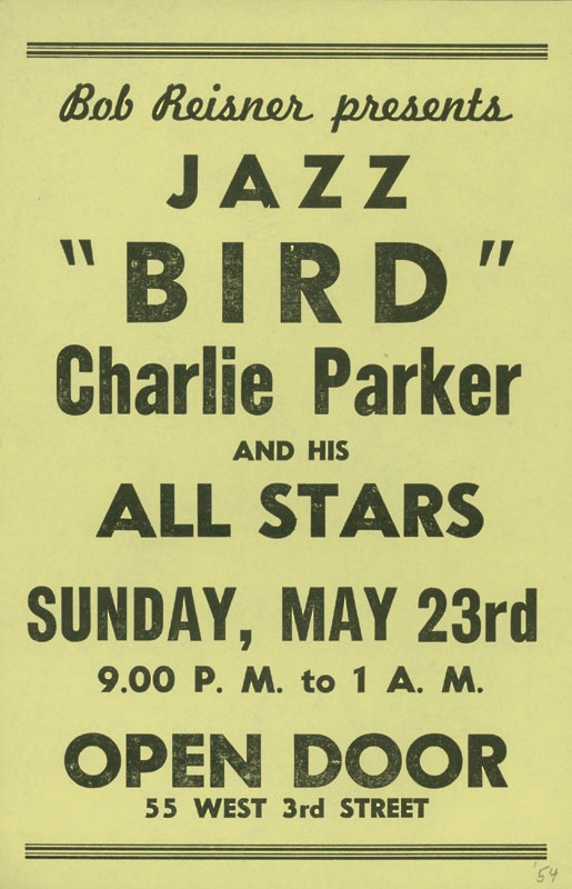 1954 Charlie Parker Handbill (5.5x8.5”)