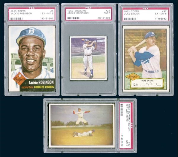 Baseball and Trading Cards - 1950-53 Brooklyn Dodger Hall of Famers PSA Group (12)