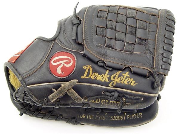 NY Yankees, Giants & Mets - Circa 2001 Derek Jeter Autographed Game Used Glove