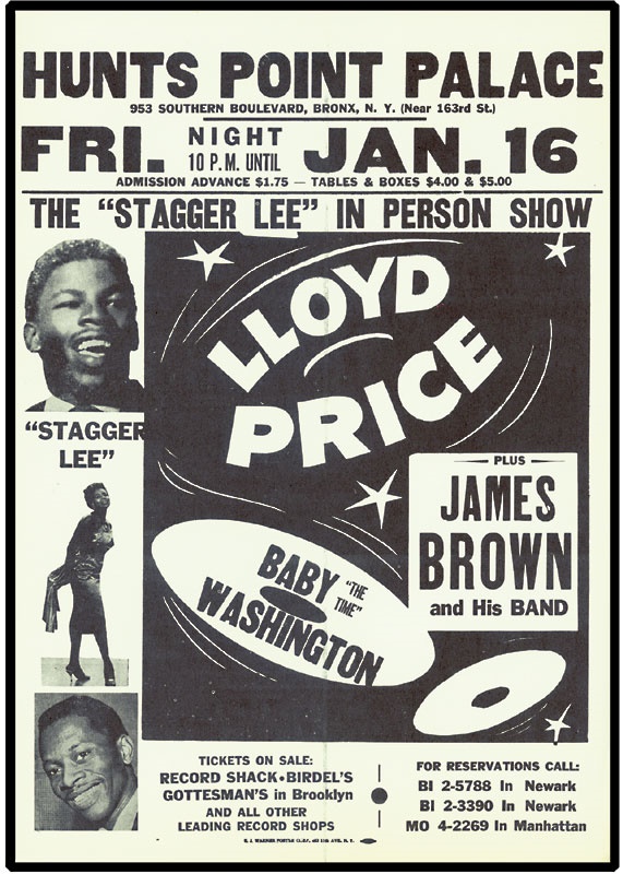 Posters and Handbills - 1959 Lloyd Price & James Brown Handbill