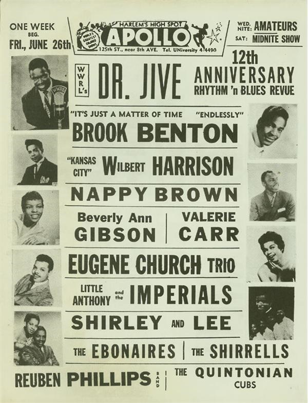 1959 Little Anthony and Others Apollo Handbill