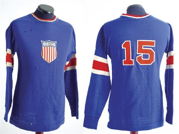 Hockey Sweaters - 1932 USA Olympic Hockey Game Worn Jersey