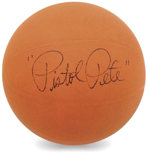 Pete Maravich Single Signed Basketball