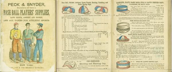 19th Century Baseball - 1880 Peck & Snider Hand-Colored Sporting Goods Catalogue
