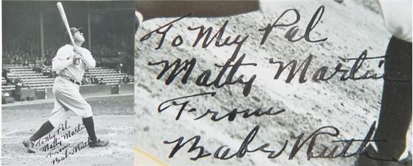 Matty Martin - Vintage Babe Ruth Signed Photo