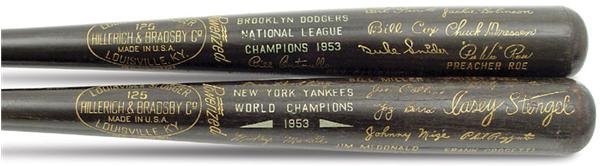 NY Yankees, Giants & Mets - 1953 Brooklyn Dodgers & New York Yankees Black Bats (2)