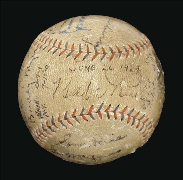 1929 New York Yankees & Washington Senators Team Signed Baseball