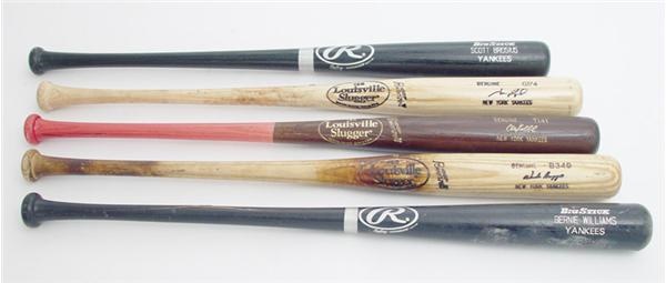 NY Yankees, Giants & Mets - New York Yankees Game Used Bat Collection (5)