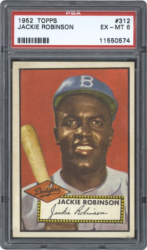 Baseball and Trading Cards - 1952 Topps #312 Jackie Robinson PSA 6