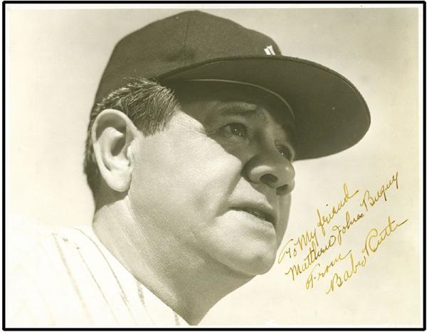 Babe Ruth - Babe Ruth Signed Portrait Photo (7.5x9.5”)
