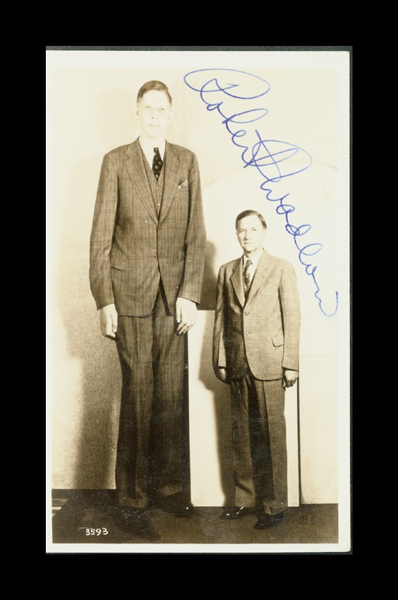 Americana Autographs - Biggest Man Who Ever Lived Signed Real Photo Postcards (2)
