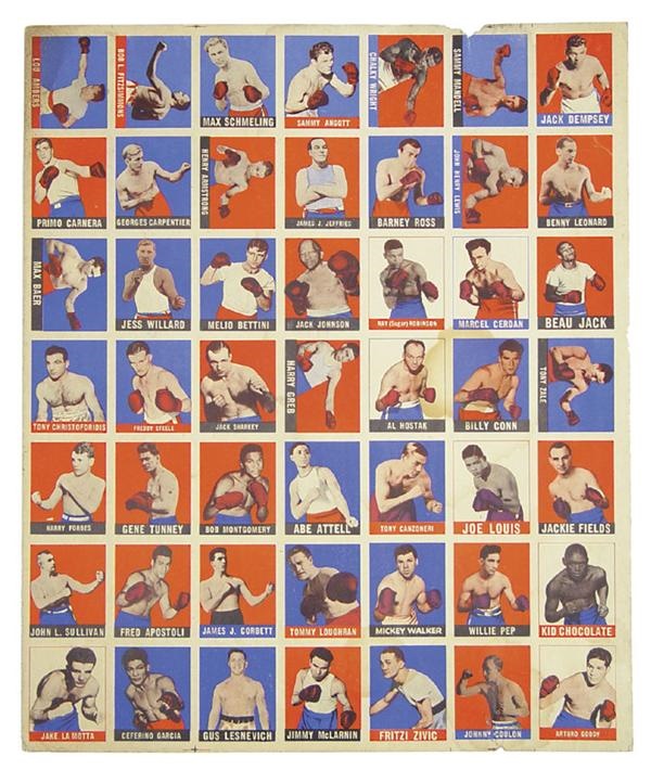 Boxing Cards - 1948-49 Leaf Uncut Boxing Sheet