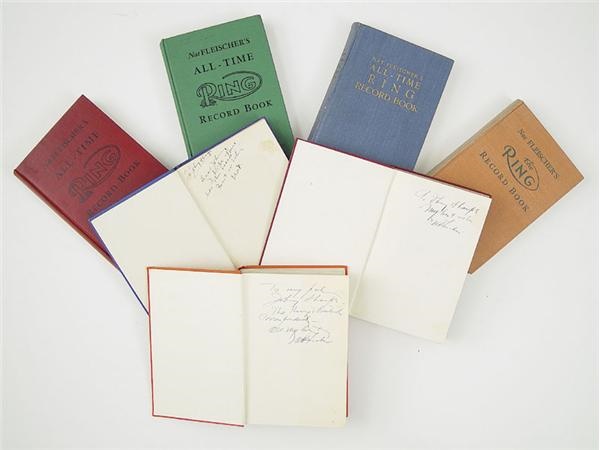 Boxing Books - The Ring Record Books (7) Signed & Inscribed by Nat Fleischer to Famed Boxing Manager