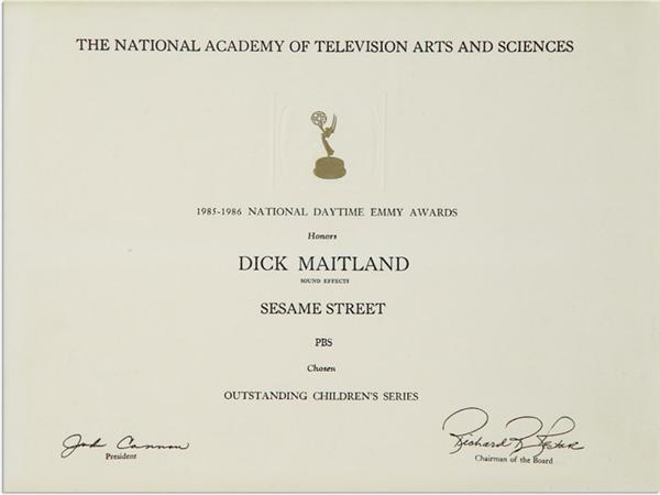 TV - Sesame Street Emmy Award Plaque (10x13”)